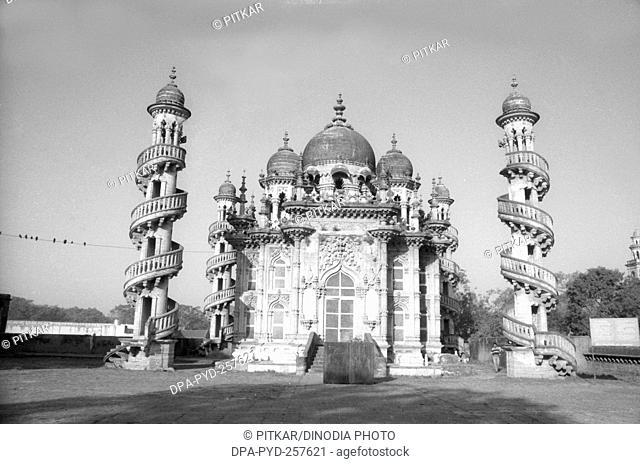 old vintage lantern slide of Mahabat Maqbara, junagadh, Gujarat, India, Asia 1900s