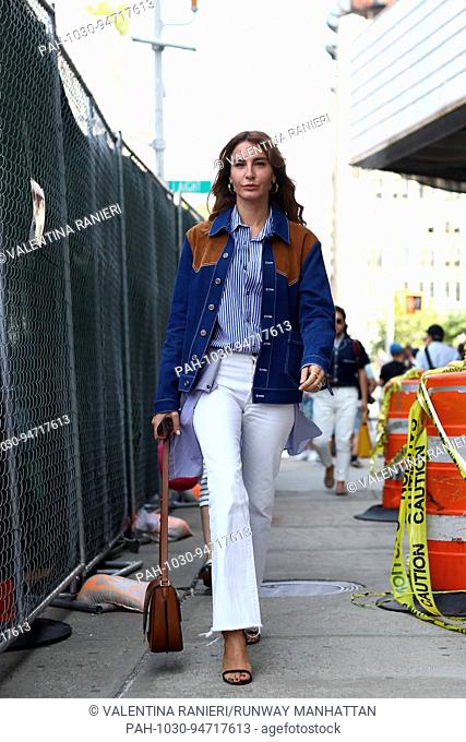 Ece Sukan posing outside of the Zimmermann runway show during New York Fashion Week - Sept 11, 2017 - Photo: Runway Manhattan/Valentina Ranieri ***For Editorial...