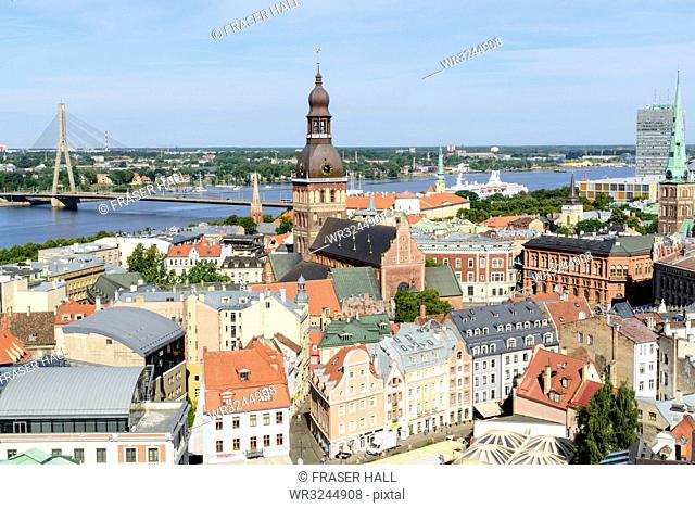 View of Old Town, UNESCO World Heritage Site, Riga, Latvia, Europe