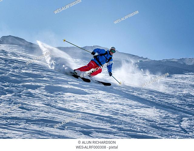 France, Les Contamines, ski mountaineering, downhill