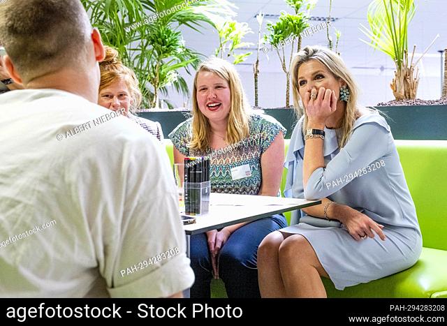 Queen Maxima of The Netherlands at the Nova College in Beverwijk, on June 22, 2022, for a workvisit in the context of pupil and student welfare Photo: Albert...