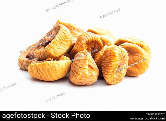 Sweet dried figs isolated on white background