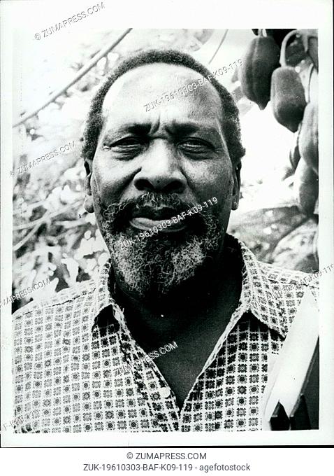 Mar. 03, 1961 - The voice of Jomo Kenyatta - applauded at All-Africa people's conference in Cairo.: The voice of JOMO KENYATTA the convicted leader of the Mau...