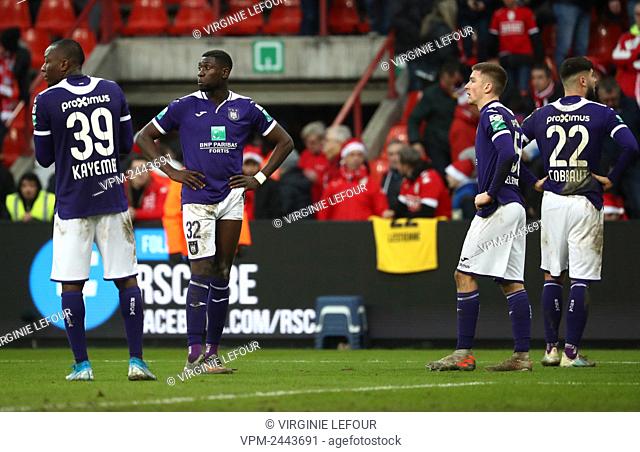 Standard's Mergim Vojvoda and Anderlecht's Alexis Saelemaekers fight for  the ball during a soccer, Stock Photo, Picture And Rights Managed Image.  Pic. VPM-2443535