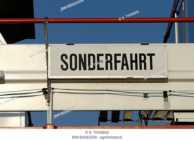 German sign Sonderfahrt, Austria, Vienna, 2. district, Vienna - Handelskai