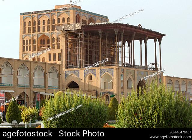 ISFAHAN, IRAN - OCTOBER 10, 2016: Ali Qapu Palace on Meydan-e Imam on October 10, 2016 in Isfahan, Iran