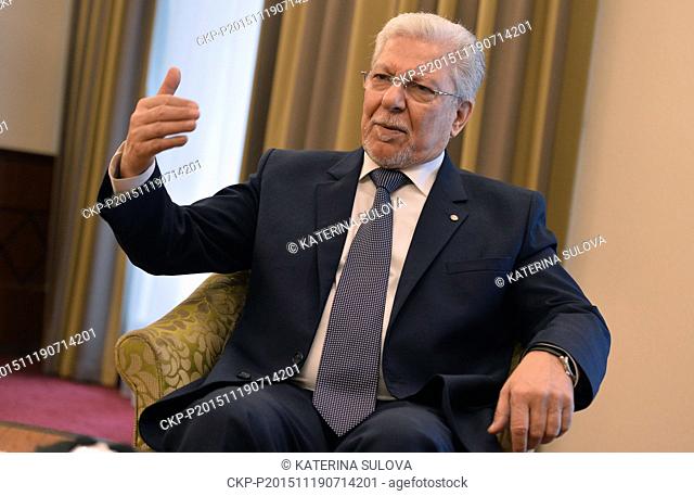 Tunisian Minister of Foreign Affairs Taieb Baccouche speaks with Czech News Agency (CTK) in Prague, Czech Republic, on November 19, 2015