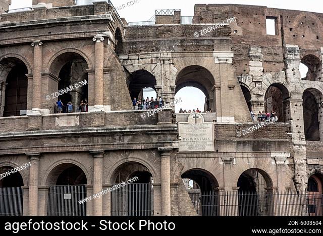 view of famous ancient Colosseum in Rome, Italy