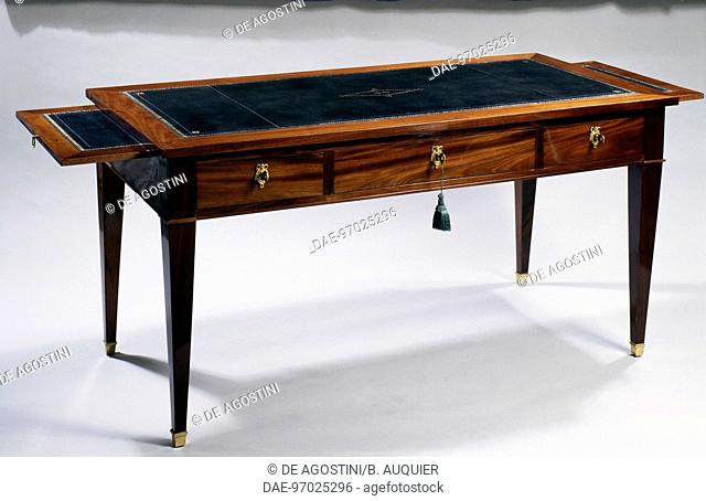 Directoire style Cuban mahogany writing desk with drawers. France, late 18th-early 19th century.  Private Collection
