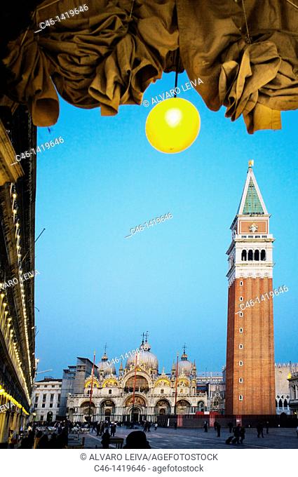 Basilica San Marco and The Campanile  St  Marks Square, Venice, Veneto, Italy