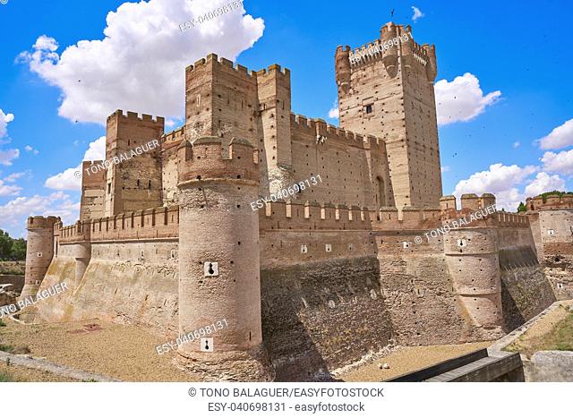 Medina del Campo village in Spain Mota castle in Valladolid at Castile Leon