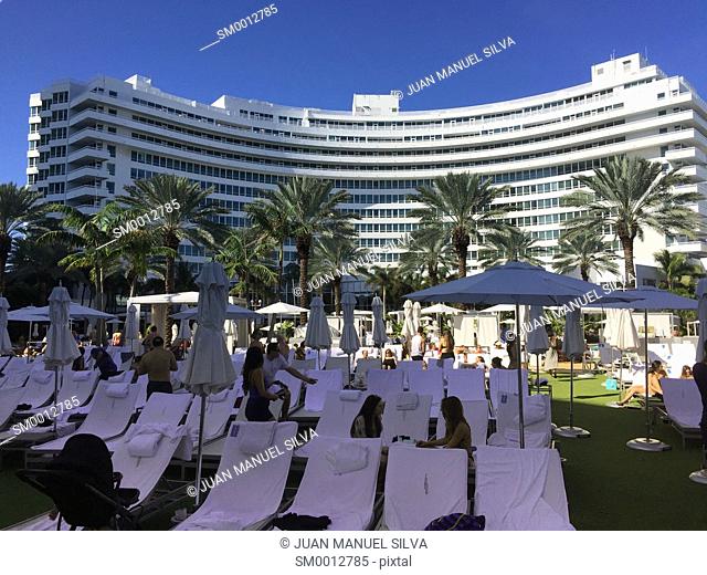 Pool area at the Fontainebleau Hotel