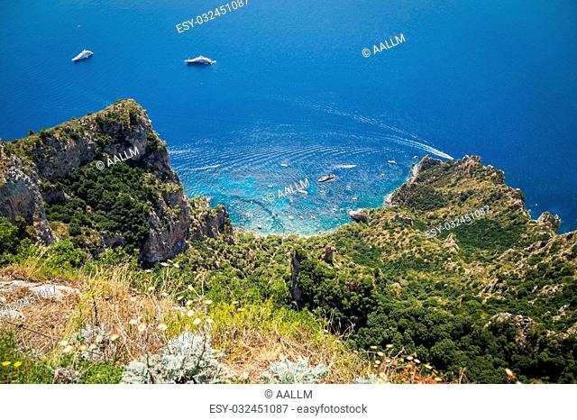 Sorrento, Italy - July 15: View of the town of Sorrento.View of Marina Grande, Sorrento. Sorrento is one of the towns of the Amalfi Coast