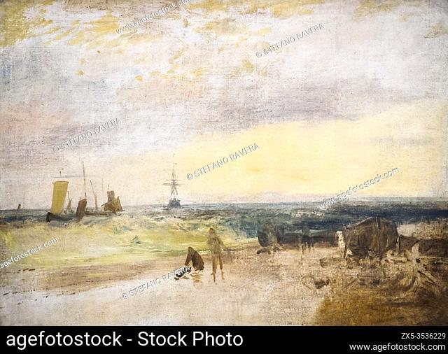 JMW Turner 1775-1851. Coast Scene with Fishermen and Boats c. 1806-7. Oil on canvas
