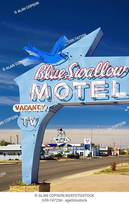 USA  New Mexico  Route 66  Tucumcari  Blue Swallow Motel Route 66 landmark