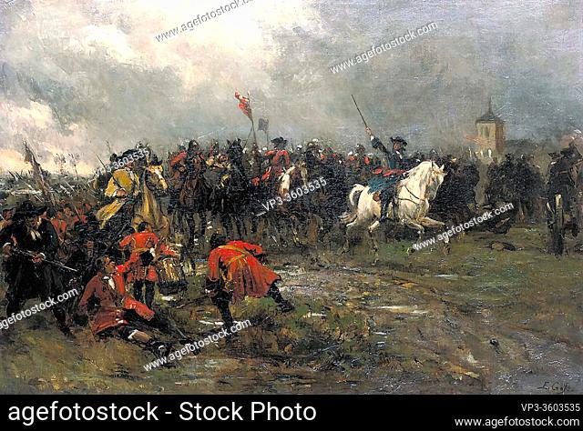Crofts Ernest - the Cavalry Charge - British School - 19th Century
