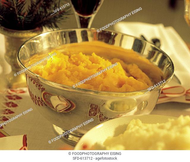 Squash in a Silver Bowl, Christmas Dinner
