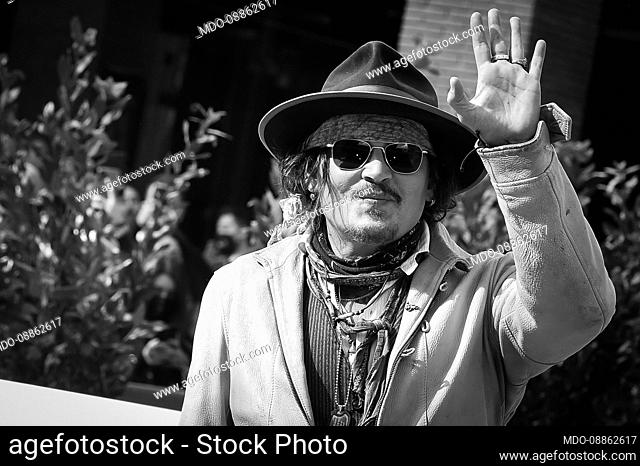 American actor Johnny Depp at Rome Film Fest 2021. Puffins photocall. Rome (Italy), October 17th, 2021