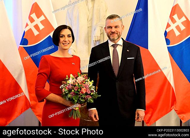 Chamber of Deputies Speaker Marketa Pekarova Adamova (TOP 09), left, meets Slovak Parliament Speaker Peter Pellegrini (Hlas-SD) within his working visit to...