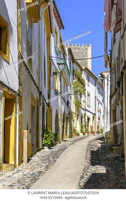 Narrow street in the old town of Castelo de Vide village, Portalegre District, Alentejo Region, Portugal