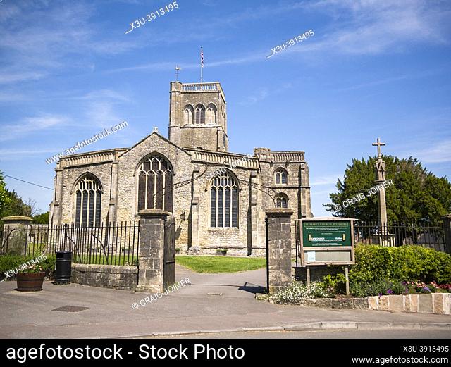 St Maryâ. . s Church in the village of Wedmore, Somerset, England