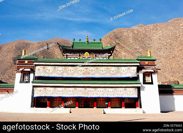 Landmark of a famous historic Tibetan lamasery in Gansu, China
