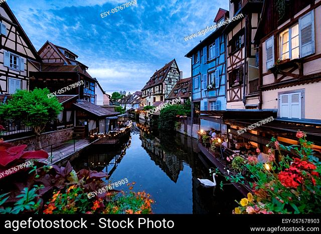 Beautiful view of colorful romantic city Colmar, France, Alsace . Europe