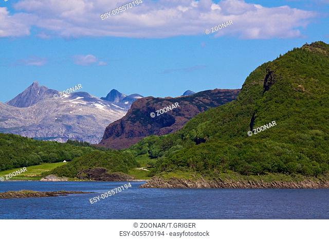 Typical Norwegian fjord surrounded by steep mountains
