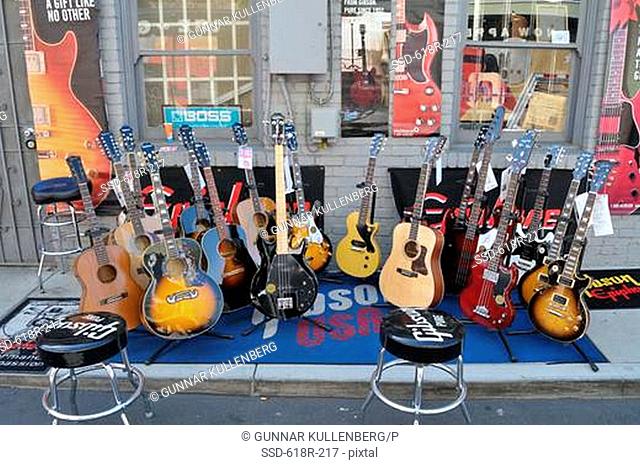 Guitars on display