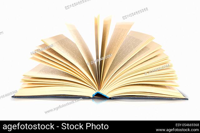 Old Open Book Isolated On White Background