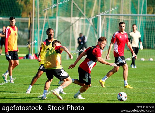 Standard's players pictured during a training session at the winter training camp of Belgian first division soccer team Standard de Liege in Marbella, Spain