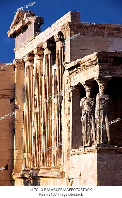 Porch of the Caryatids, Erecteion, Acropolis. Athens, Greece