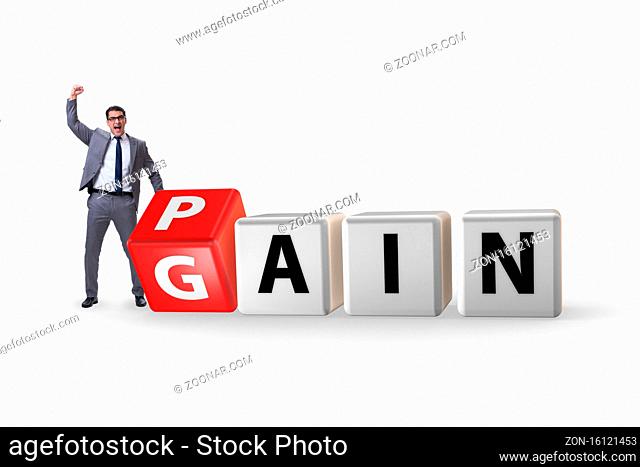No pain no gain concept with the businessman