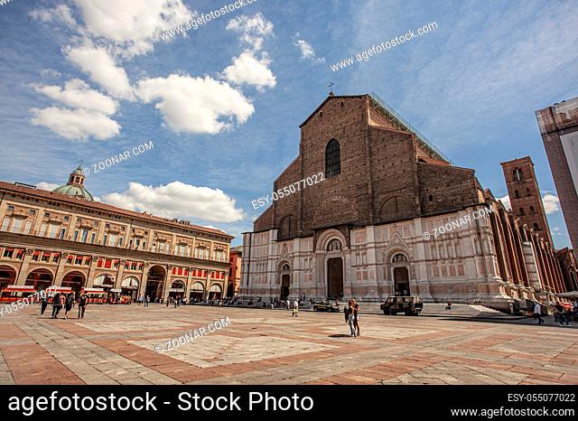 BOLOGNA, ITALY 17 JUNE 2020: San Petronio Church in Bologna, Italy