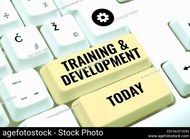 Text caption presenting Training Development, Business showcase Organize Additional Learning expedite Skills
