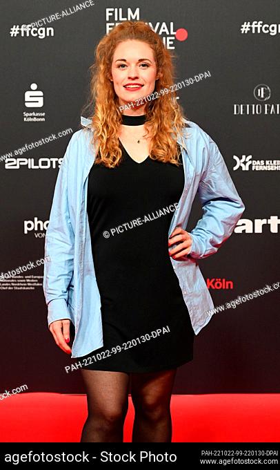 20 October 2022, North Rhine-Westphalia, Cologne: Actress Madeleine Krakor arrives at the opening of the Film Festival Cologne (formerly: Cologne Conference)...
