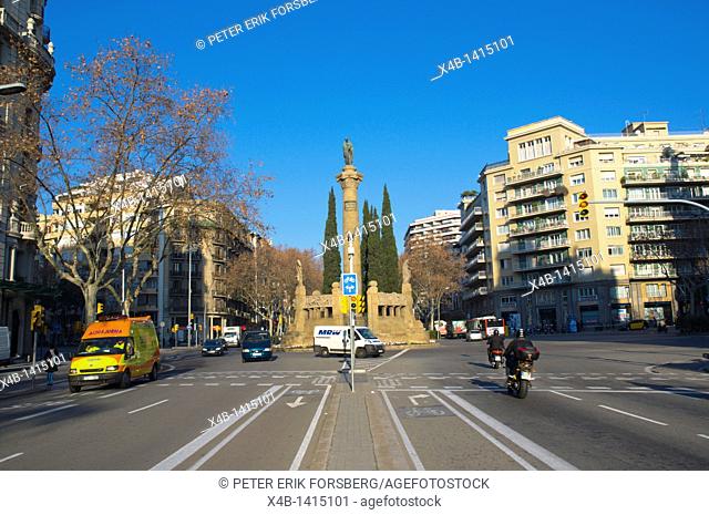 Placa Mossen Jacint Verdaguer square at junction with Diagonal and Passeig de Sant Joan street Eixample Barcelona Spain