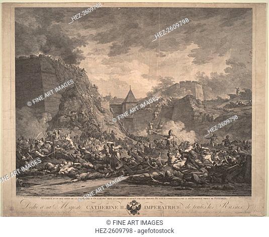 The Siege of the Fortress Ochakov on December 1788, 1792. Artist: Casanova, Francesco Giuseppe (1727-1802)
