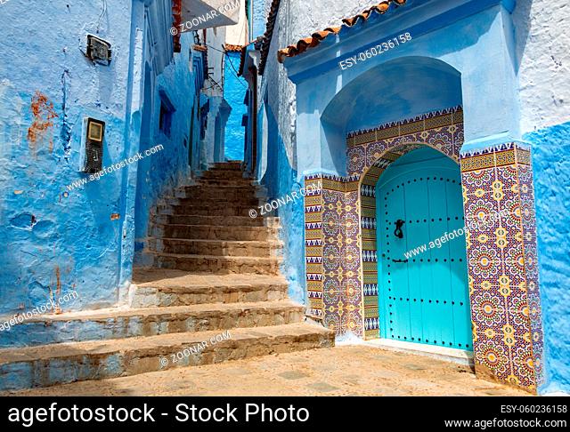 A picture of the blue streets of Chefchaouen