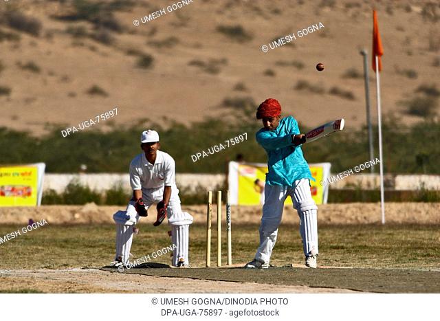 Lagaan Cricket Match , Desert Festival 2004 , Jaisalmer , Rajasthan , India