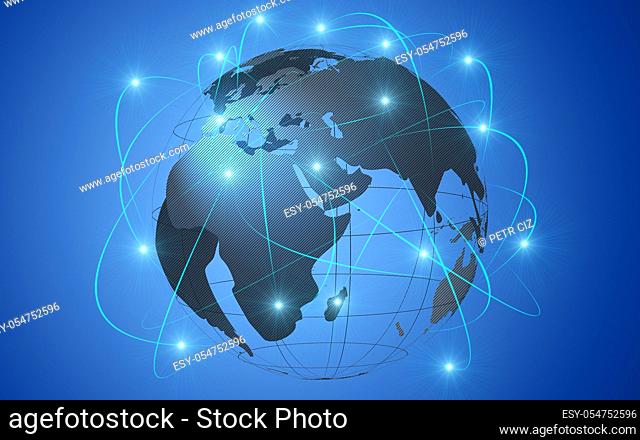 Technology abstract background, concept of global communication