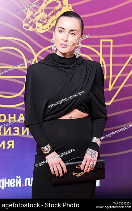 RUSSIA, MOSCOW - DECEMBER 7, 2023: Gazprom Media Deputy CEO Tina Kandelaki attends a ceremony to present the 2023 TEFI national television awards at the Maly...