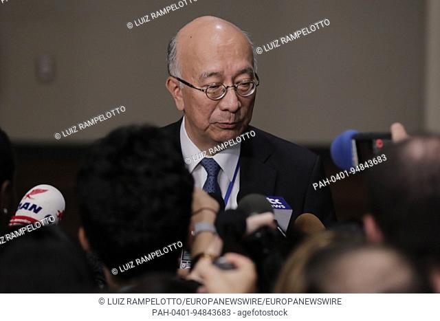 United Nations, New York, USA, September 15 2017 - Koro Bessho, Permanent Representative of Japan to the UN Participated on a Security Council Consultations on...