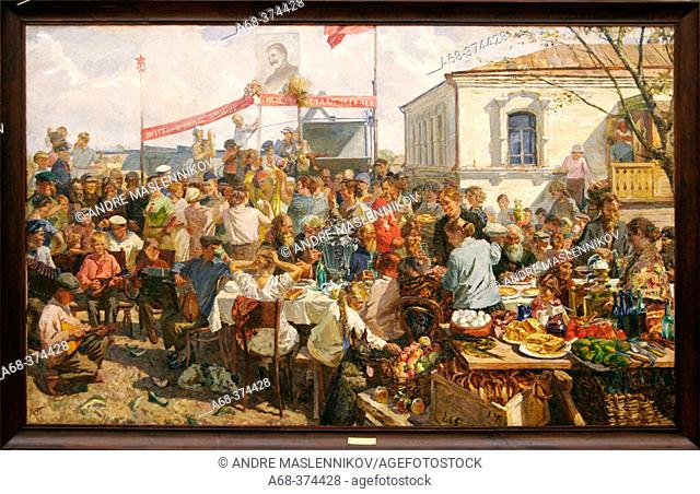 Party at the collective farm, painting by Arkady Plastov