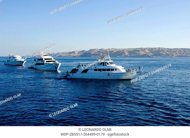 Egypt, Red Sea, Tiran Straight, liveaboard and dive boats