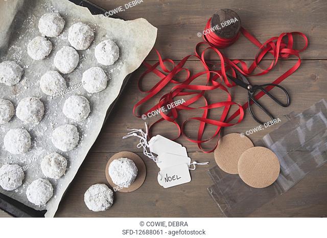 Christmas biscuits and packaging for gifting