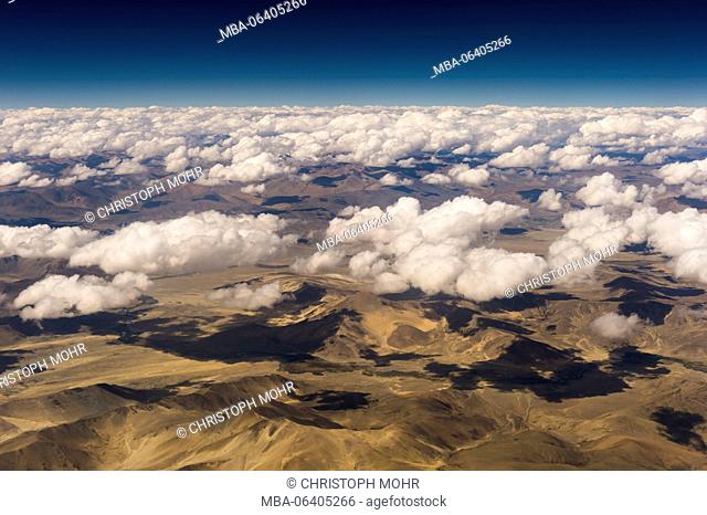 Tibetan scenery, clouds, aerial shot