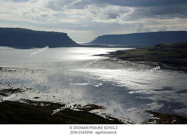 Europa, Island, Iceland, Westisland, Westfjorde, Landschaft, an der 60, Blick auf Skalmarfjoerdur