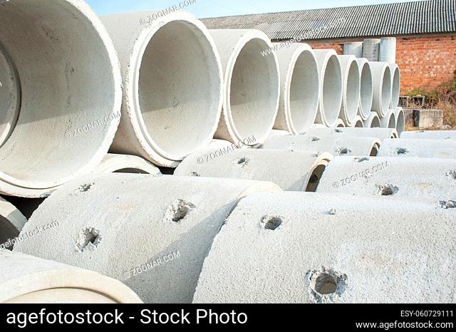 Concrete drainage pipes for industrial building construction