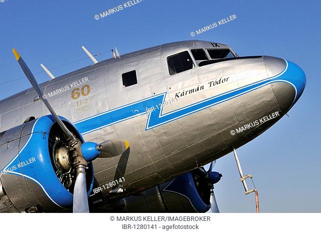 Details of a Russian passenger plane Lisunov Li-2, a licensed version of the Douglas DC-3, Germany, Europe